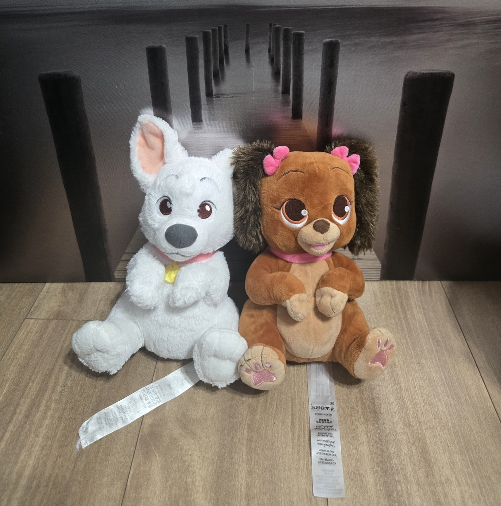 Disney Plush Set - White and Brown Lady And Bolt